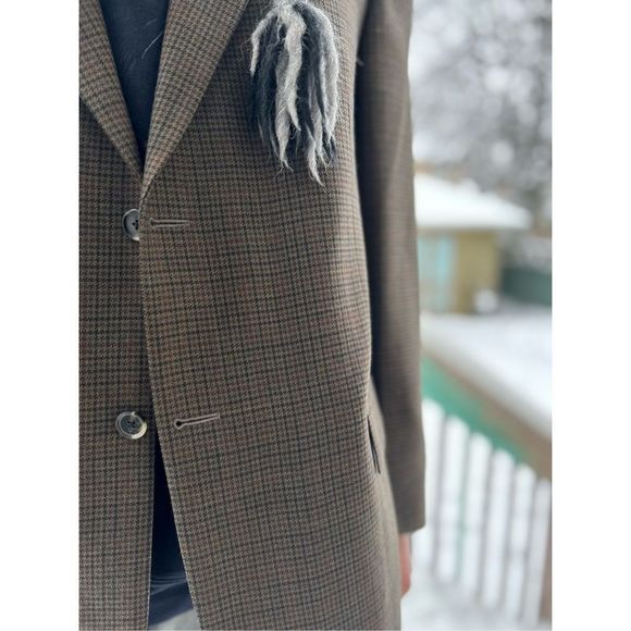 Nautica sports jacket suit plaid brown size 44R fully lined - Picture 13 of 16